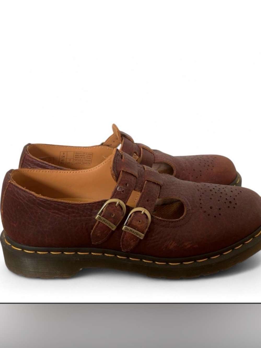 Dr. Martens Men’s Brown Double-Buckle Leather Mary Jane Loafers